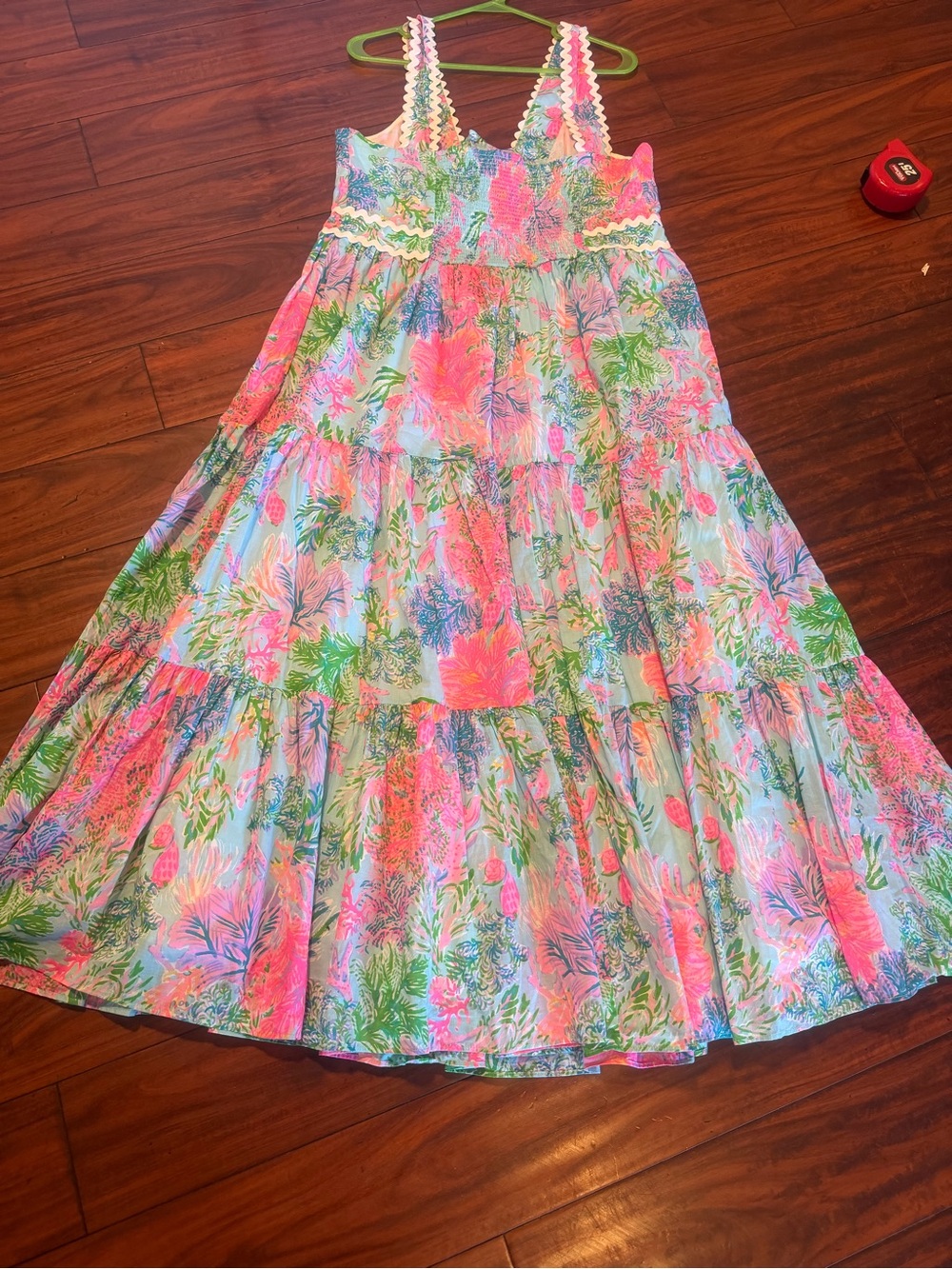Lilly Pulitzer Sleeveless Tiered Floral Maxi in Pink, Green & Blue - Picture 6 of 14